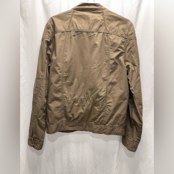 Vintage Y2K 100% Cotton Bomber Lightweight Zip Tan Brown Jacket Size Small - Picture 7 of 16